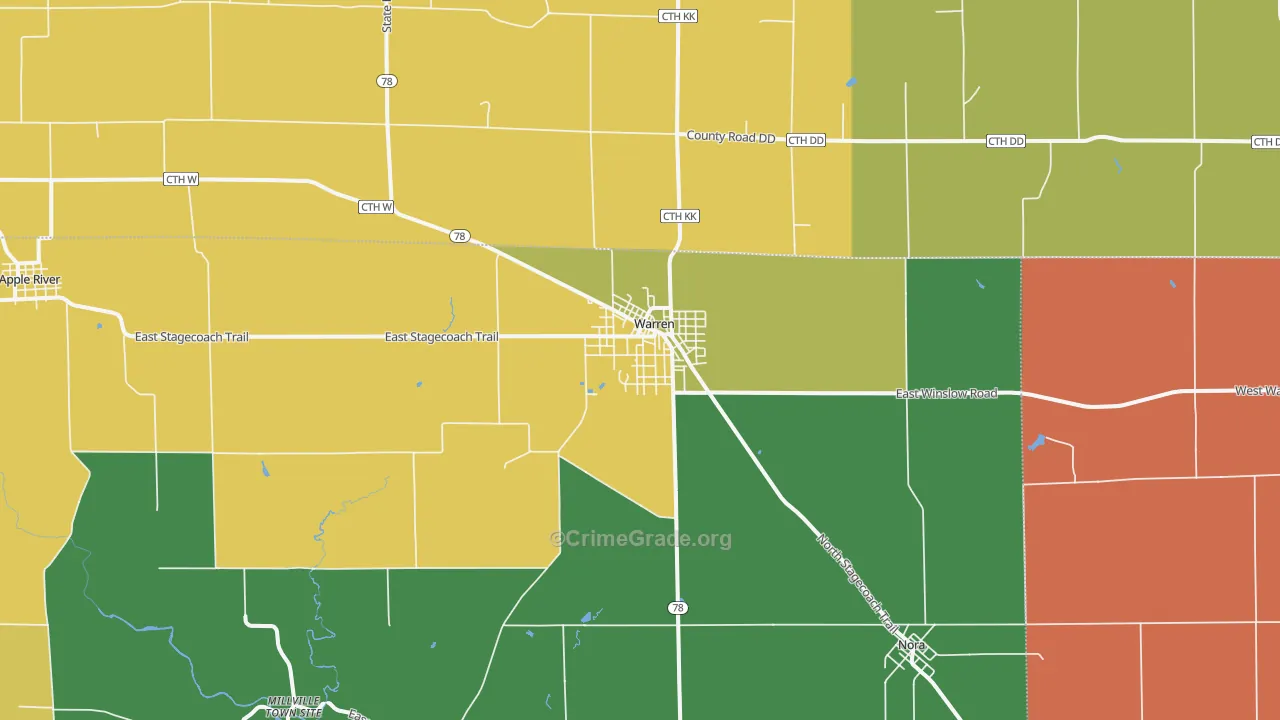 Warren, IL Map of Assault Rates