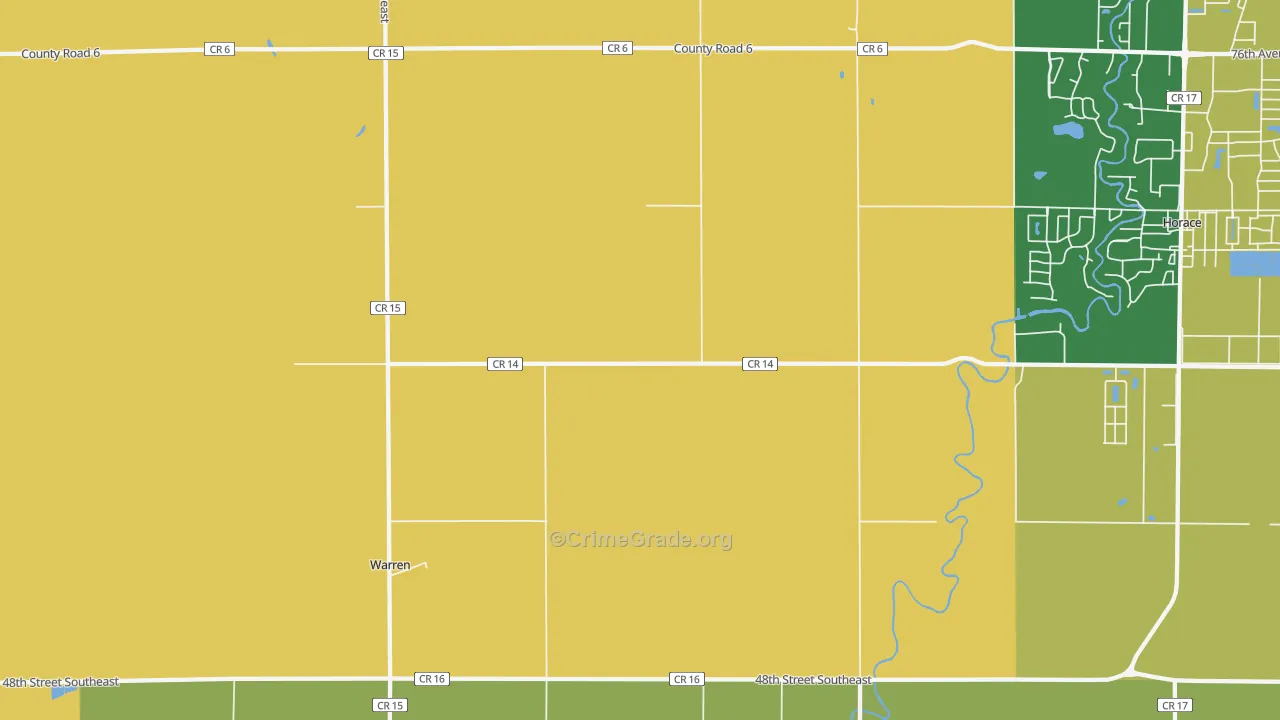Warren, ND Map of Assault Rates