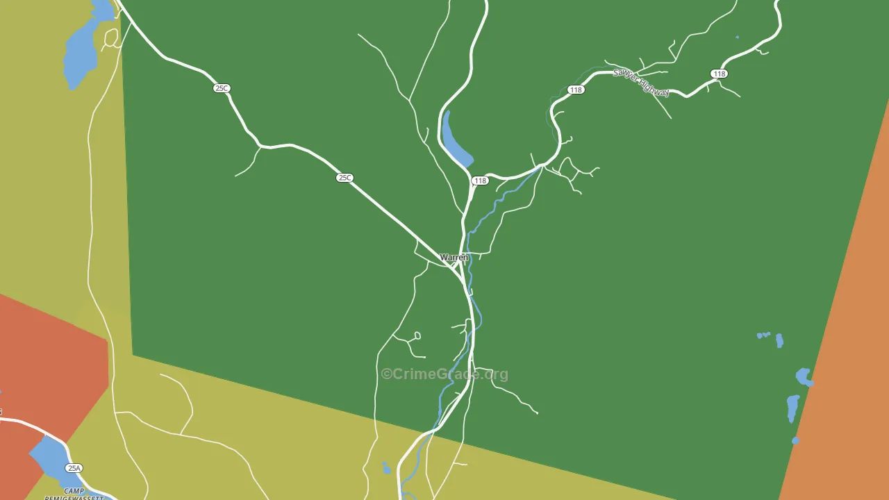 Warren, NH Map of Assault Rates