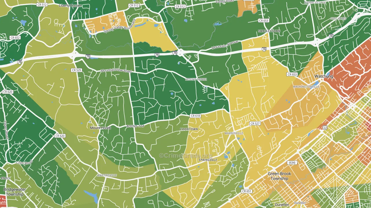 Warren, NJ Map of Assault Rates