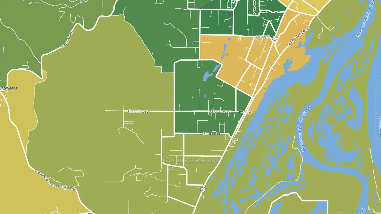 Warren, OR Map of Assault Rates