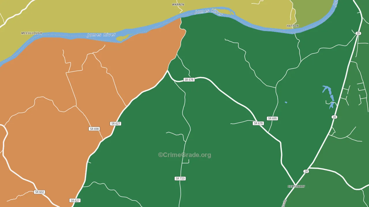 Warren, VA Map of Assault Rates