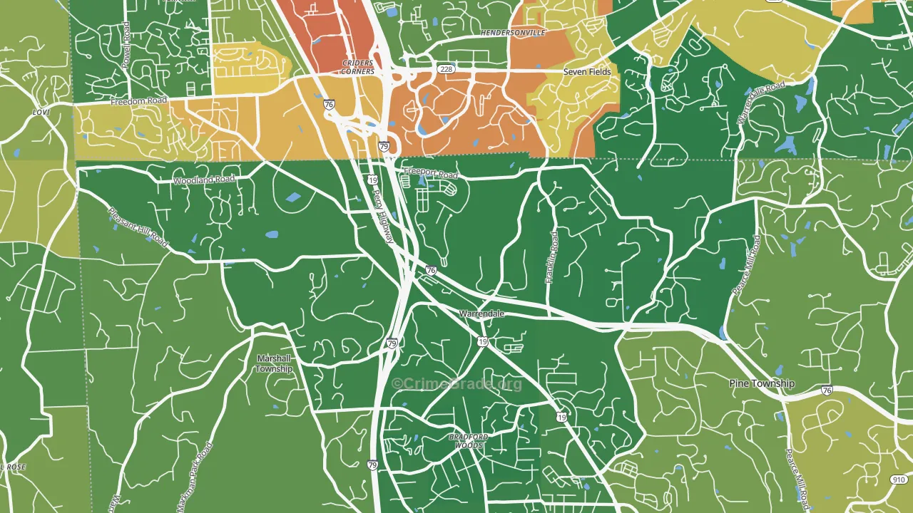 Warrendale, PA Map of Assault Rates