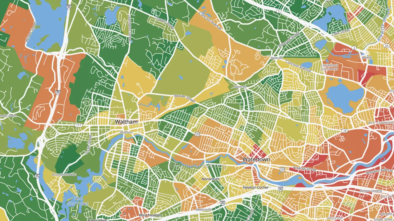 Warrendale, Waltham, MA Map of Assault Rates