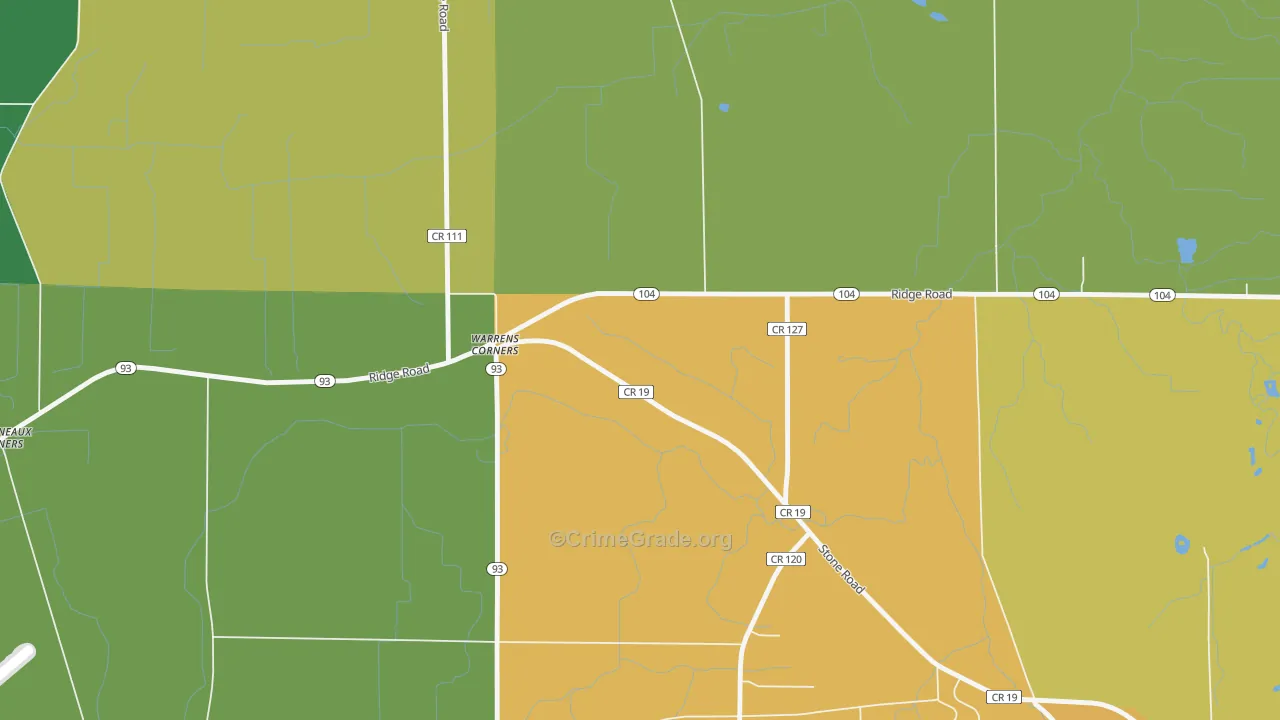 Warrens Corners, NY Map of Assault Rates