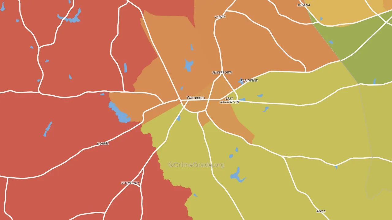 Warrenton, GA Map of Assault Rates