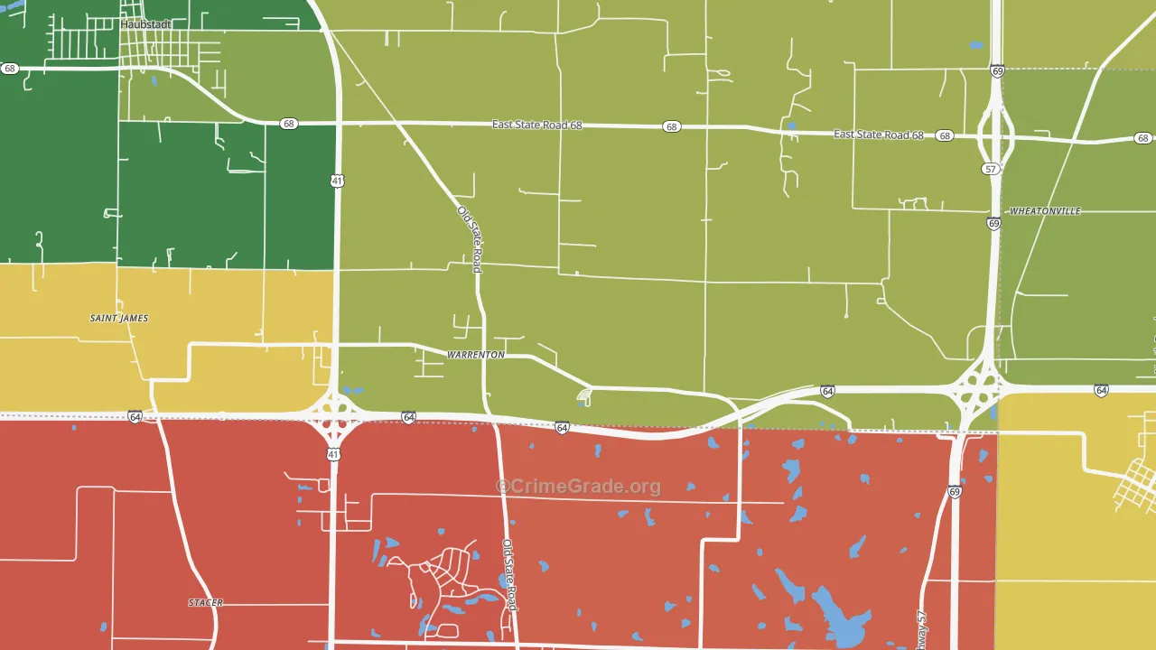 Warrenton, IN Map of Assault Rates