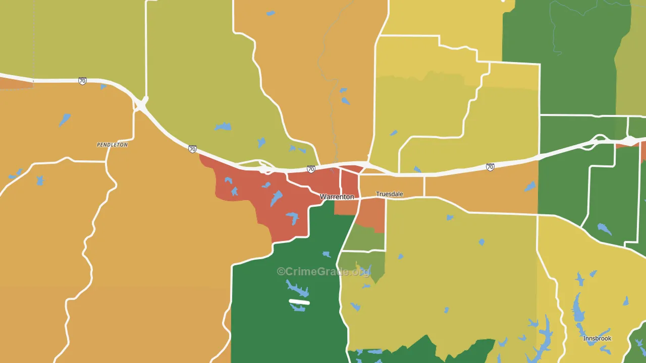 Warrenton, MO Map of Assault Rates