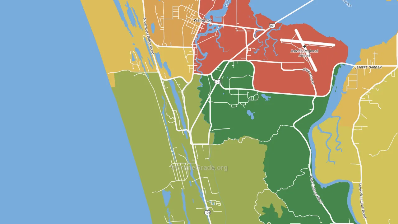 Warrenton, OR Map of Assault Rates