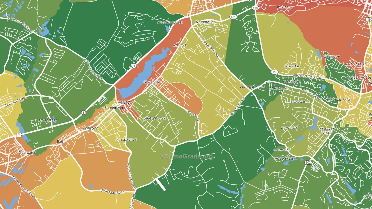 Warrenville, SC Map of Assault Rates