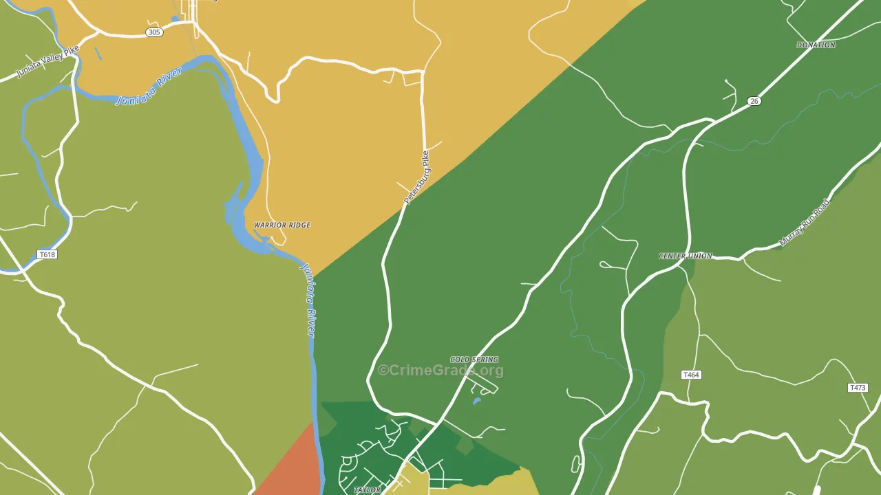 Warrior Ridge, PA Map of Assault Rates
