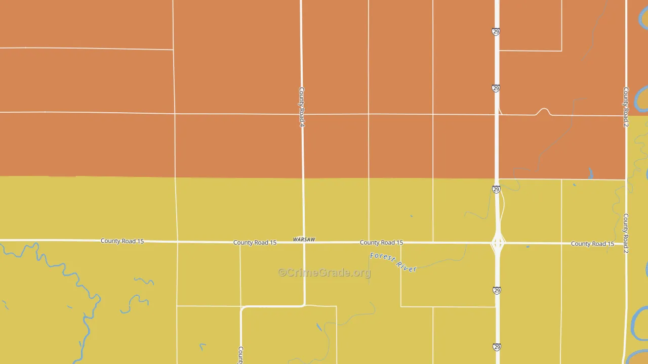 Warsaw, ND Map of Assault Rates