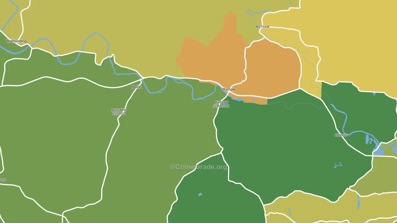 Warsaw, OH Map of Assault Rates