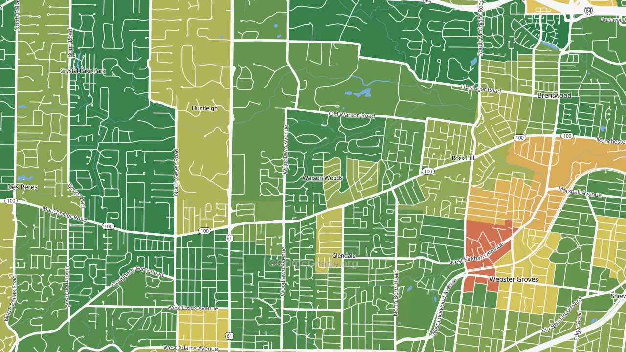 Warson Woods, MO Map of Assault Rates