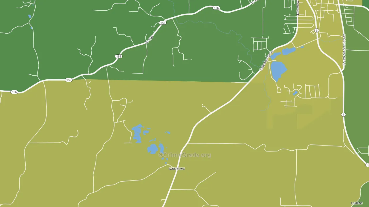 Wartburg, IL Map of Assault Rates