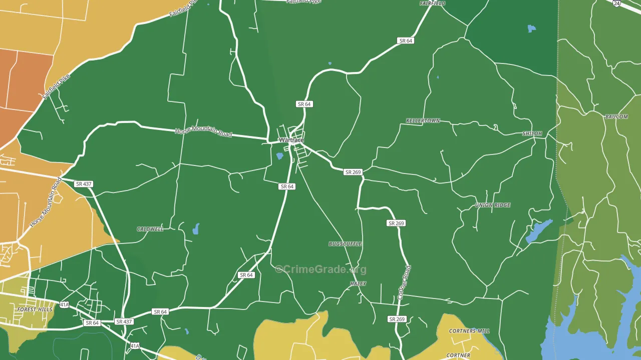 Wartrace, TN Map of Assault Rates
