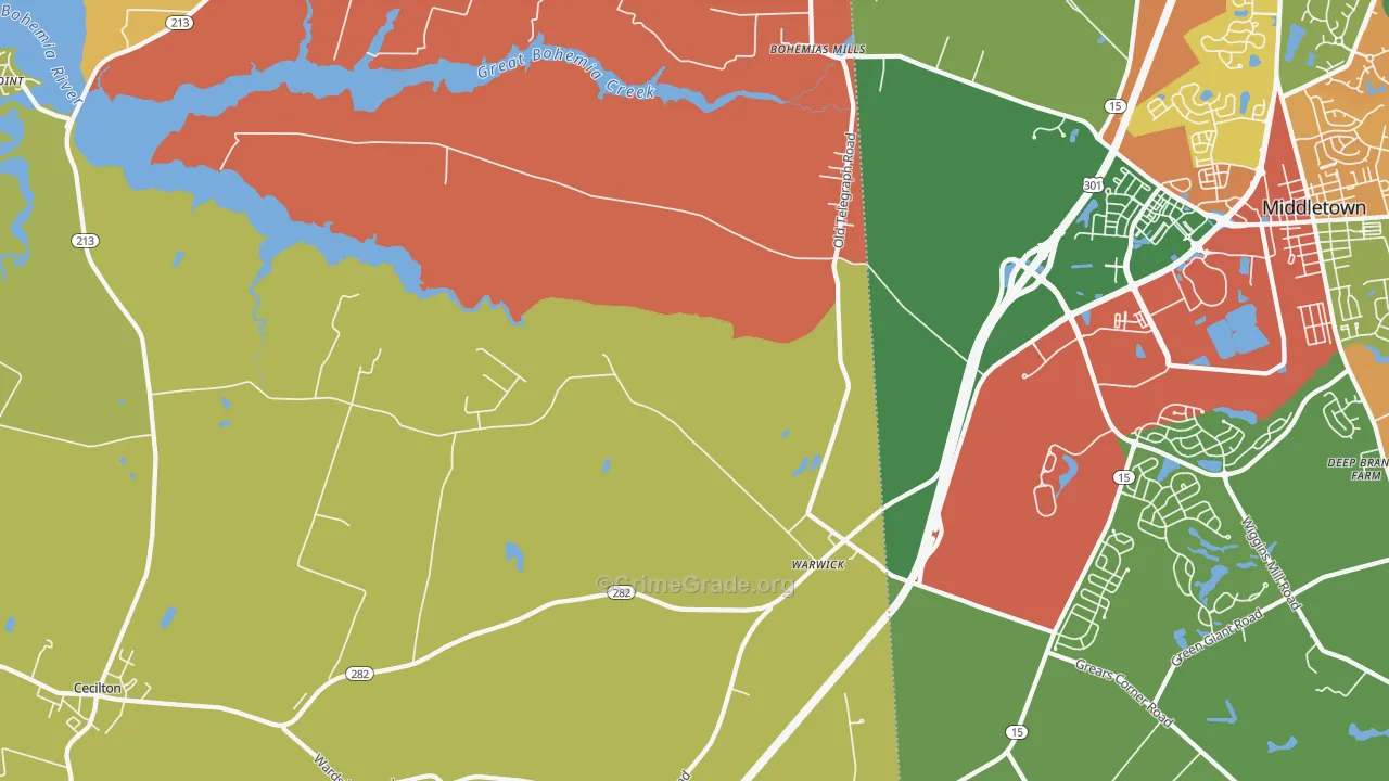 Warwick, MD Map of Assault Rates