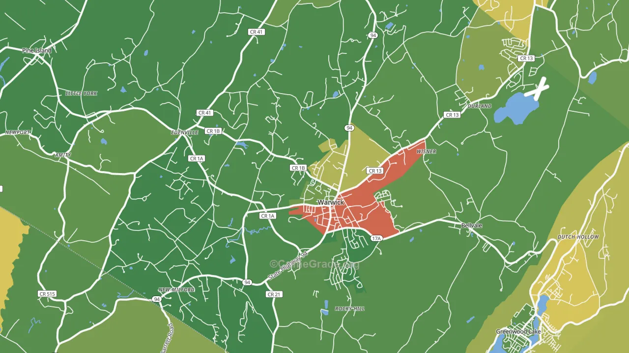Warwick, NY Map of Assault Rates