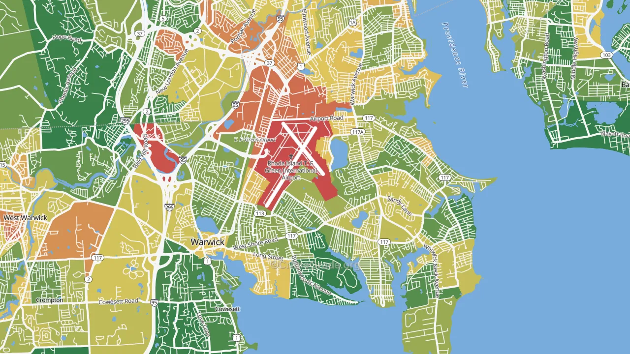 Warwick, RI Map of Assault Rates