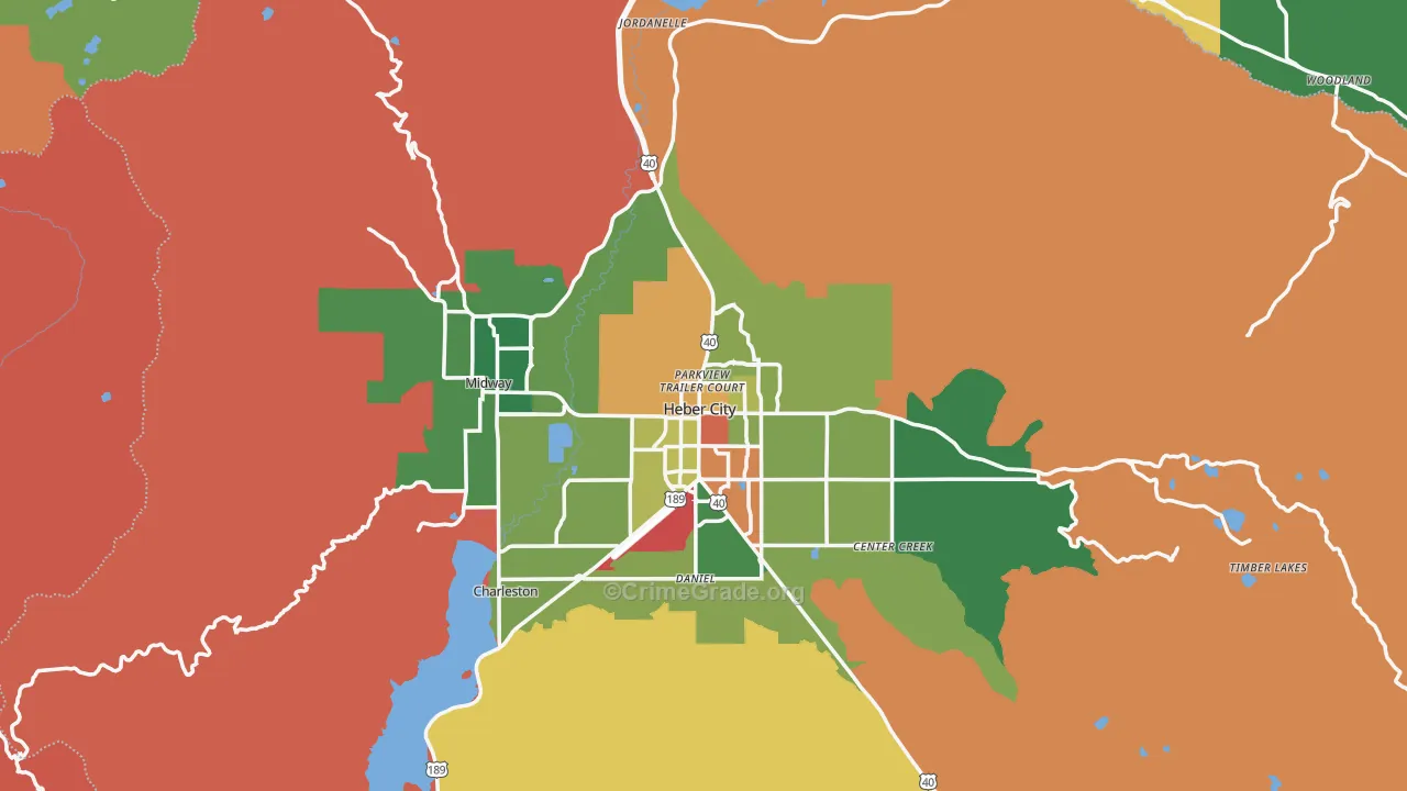 Wasatch County, UT Map of Assault Rates