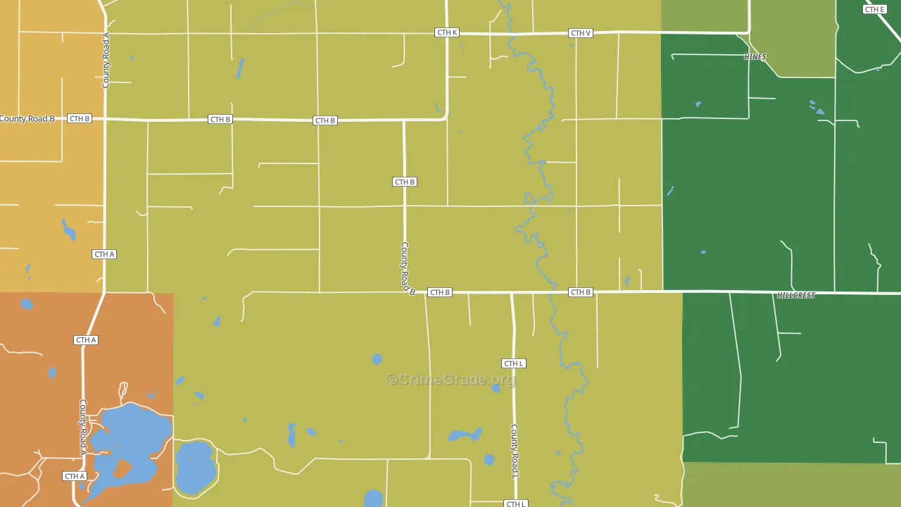 Wascott, WI Map of Assault Rates
