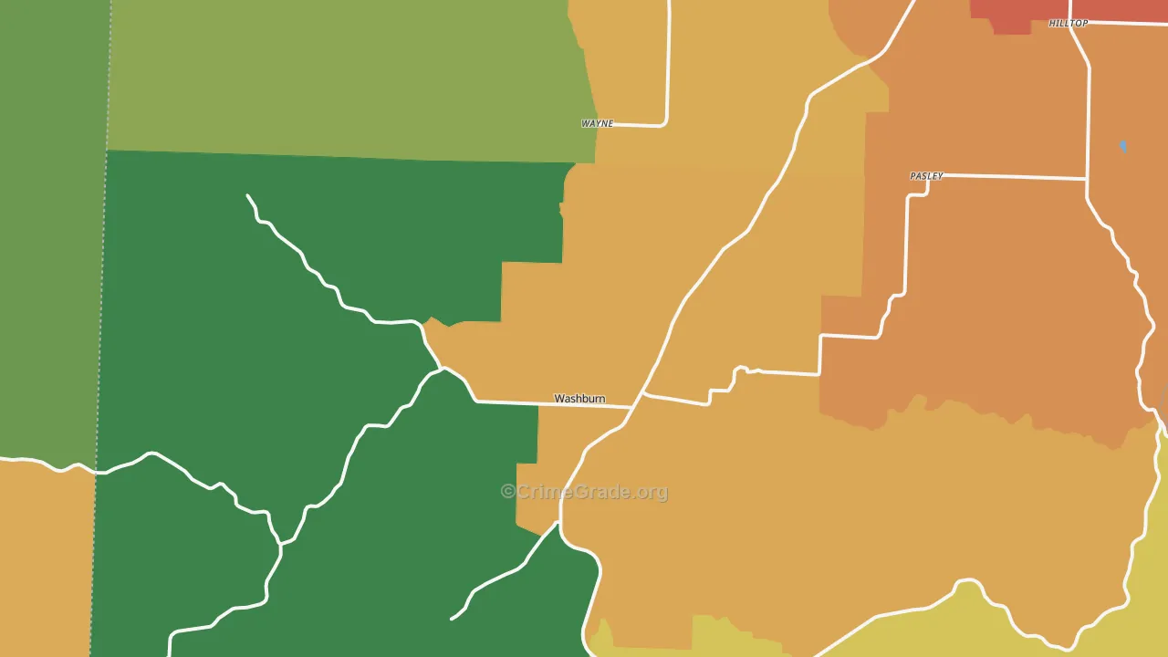 Washburn, MO Map of Assault Rates