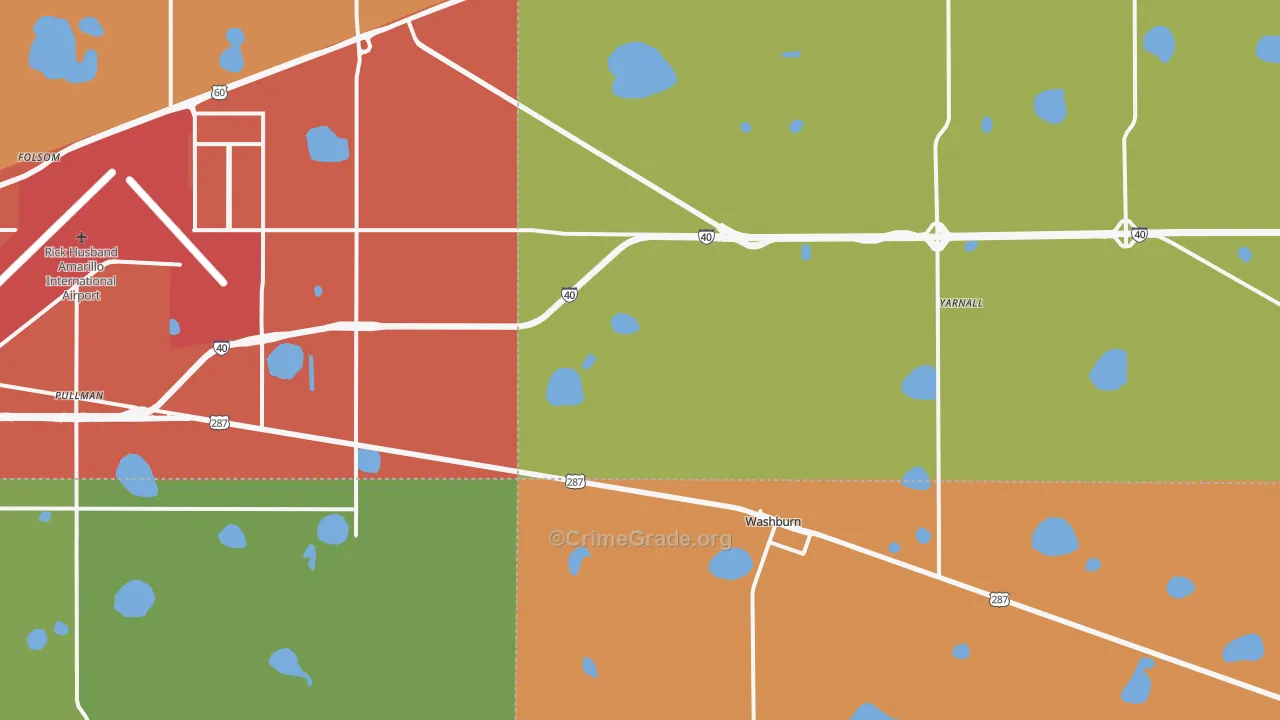Washburn, TX Map of Assault Rates