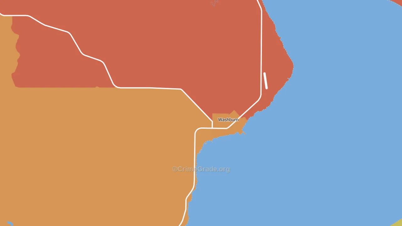 Washburn, WI Map of Assault Rates