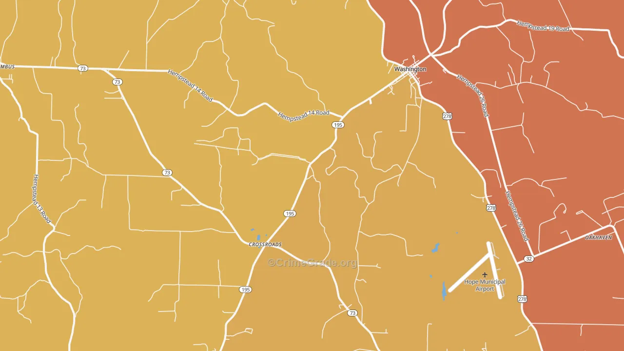 Washington, AR Map of Assault Rates