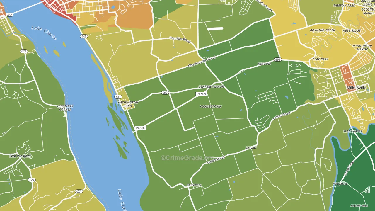 Washington Boro, PA Map of Assault Rates