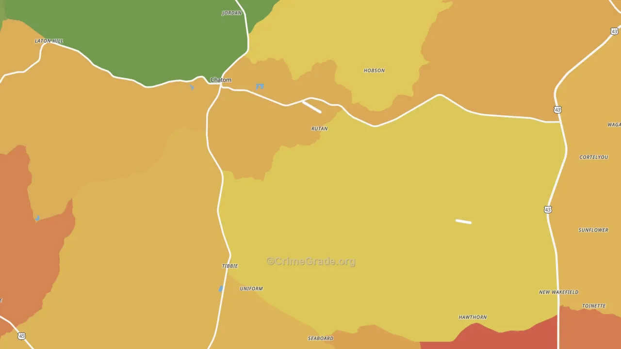 Washington County, AL Map of Assault Rates