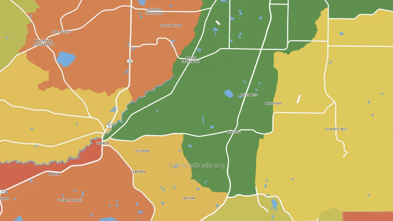 Washington County, FL Map of Assault Rates