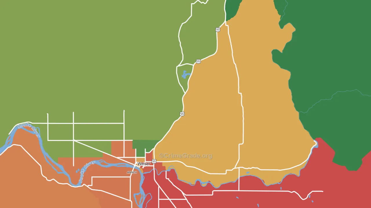 Washington County, ID Map of Assault Rates