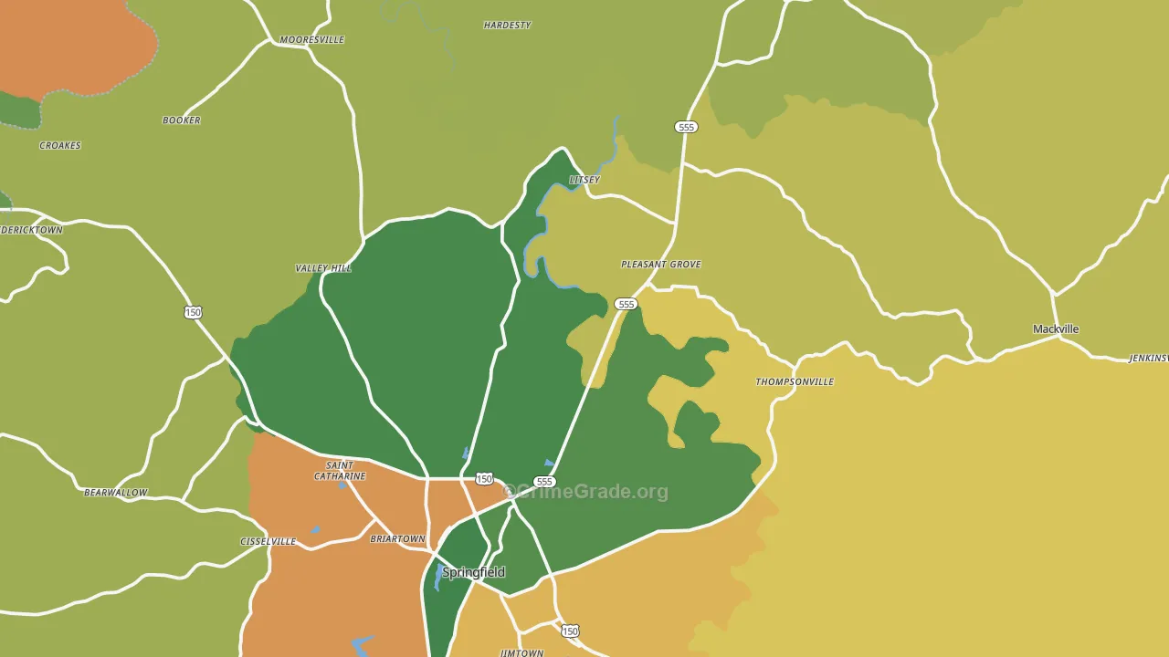 Washington County, KY Map of Assault Rates