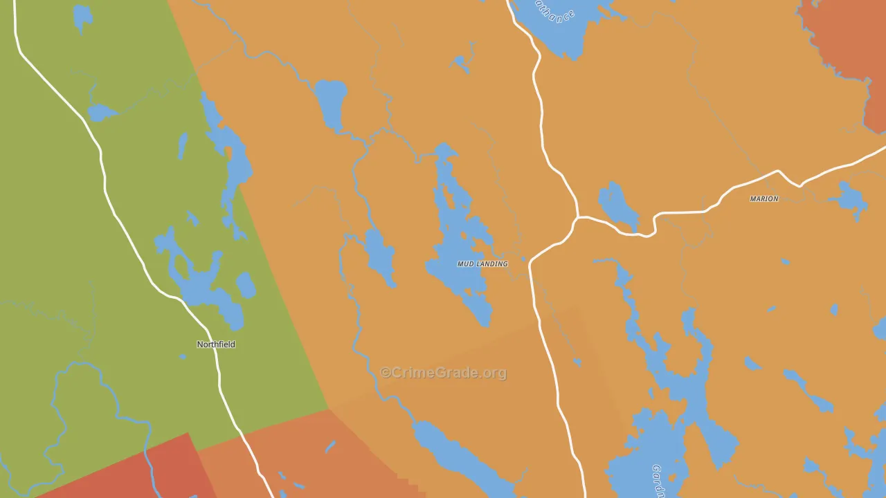 Washington County, ME Map of Assault Rates