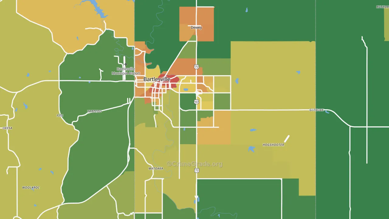 Washington County, OK Map of Assault Rates