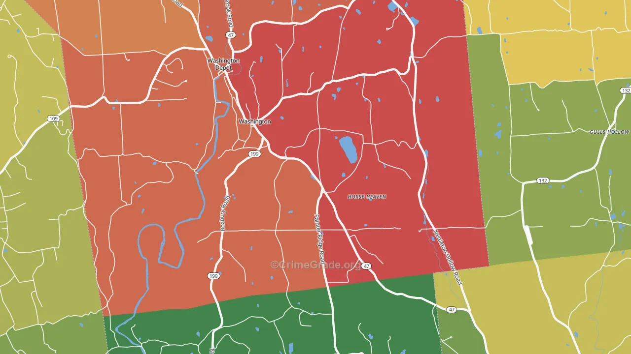 Washington, CT Map of Assault Rates