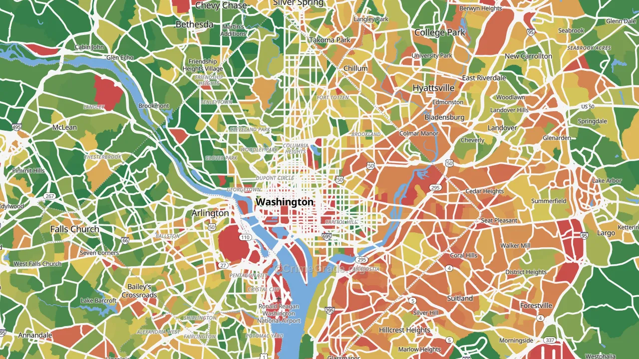 District of Columbia Map of Assault Rates