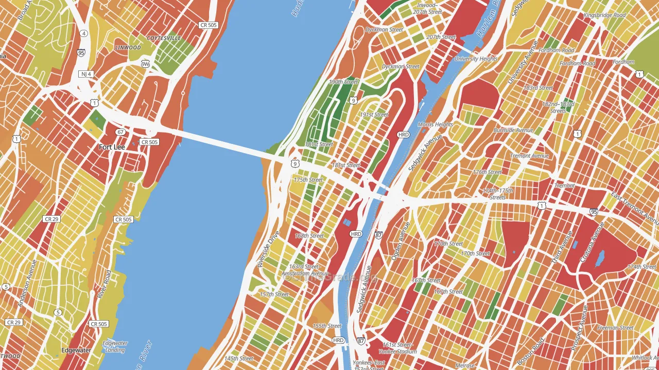 Washington Heights, Manhattan, NY Map of Assault Rates