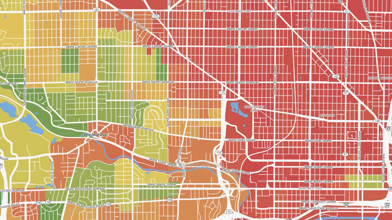 Washington Heights, Milwaukee, WI Map of Assault Rates