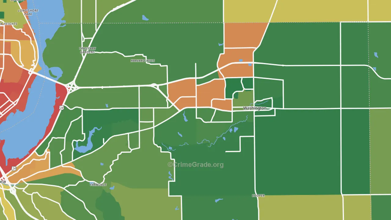 Washington, IL Map of Assault Rates