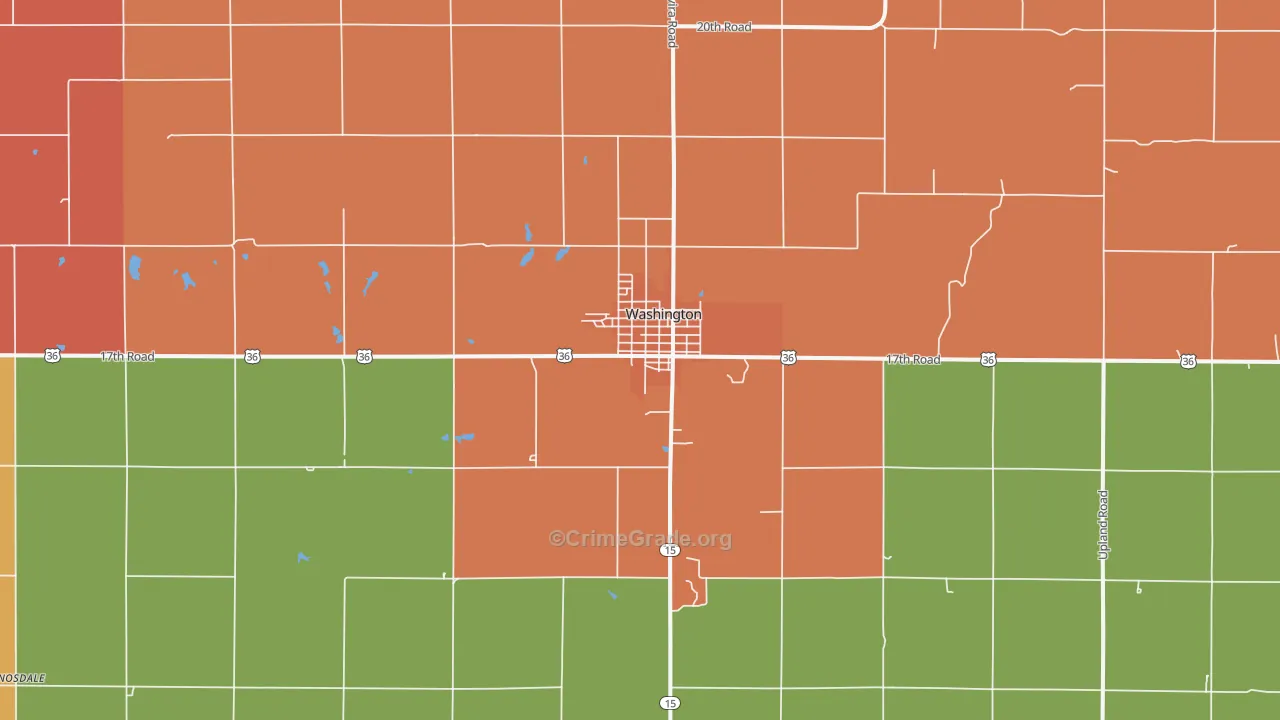 Washington, KS Map of Assault Rates