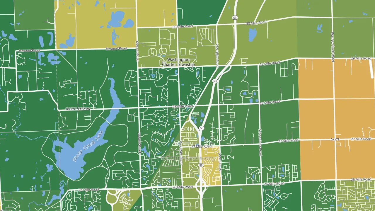 Washington, MI Map of Assault Rates