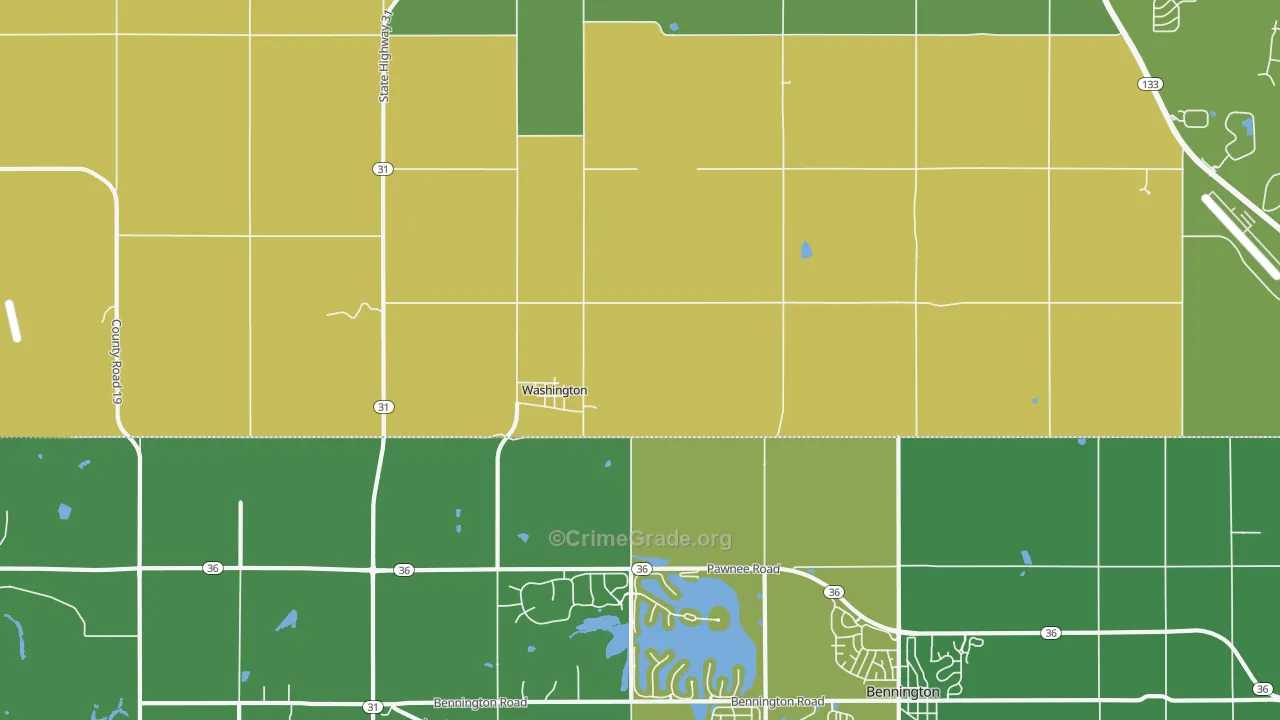 Washington, NE Map of Assault Rates