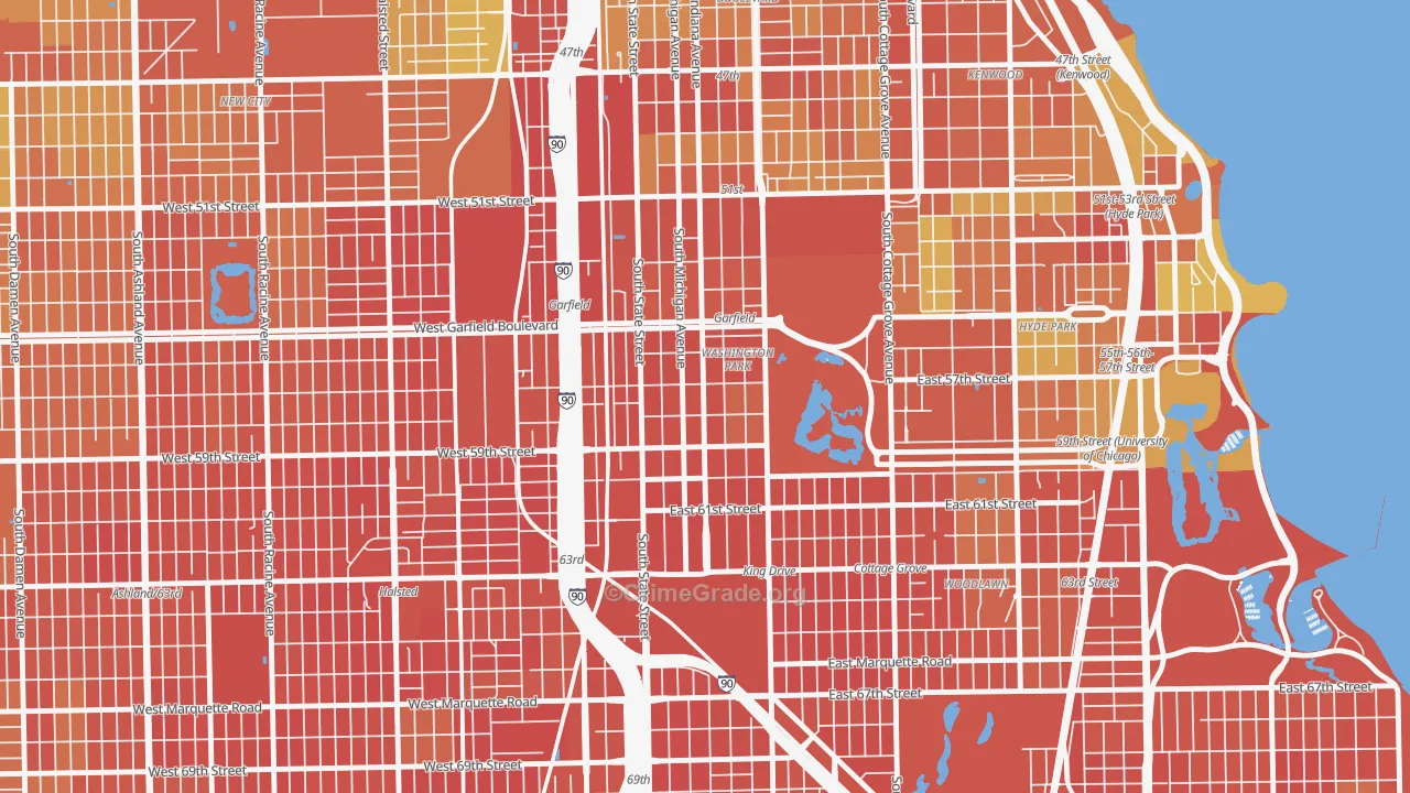 Washington Park, Chicago, IL Map of Assault Rates