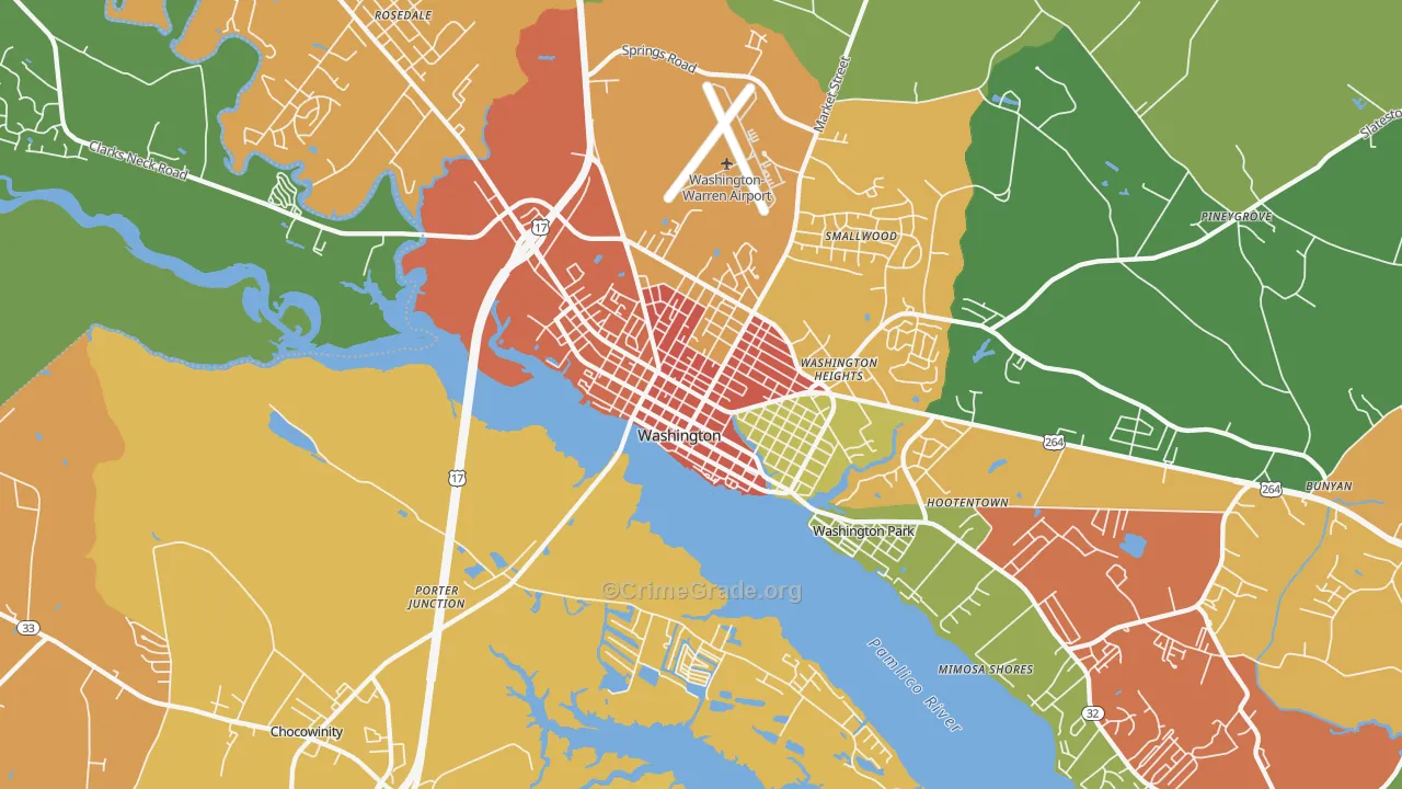 Washington Park, NC Map of Assault Rates