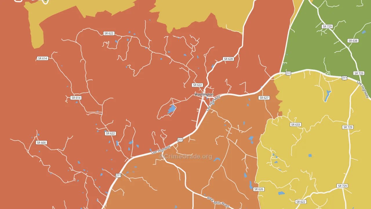 Washington, VA Map of Assault Rates