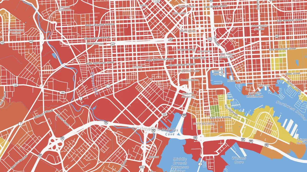 Washington Village, Baltimore, MD Map of Assault Rates