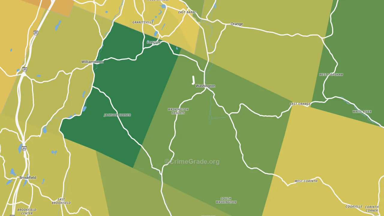 Washington, VT Map of Assault Rates