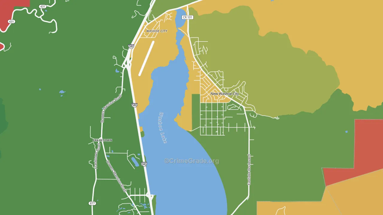 Washoe Valley, NV Map of Assault Rates